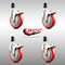 Service Caster 5 Inch 316SS Red Poly Swivel 1-5/8 Inch Expanding Stem Caster Set Lock Brake SCC-SS316TTLEX20S514-PPUB-RED-158-4 - alternate 4